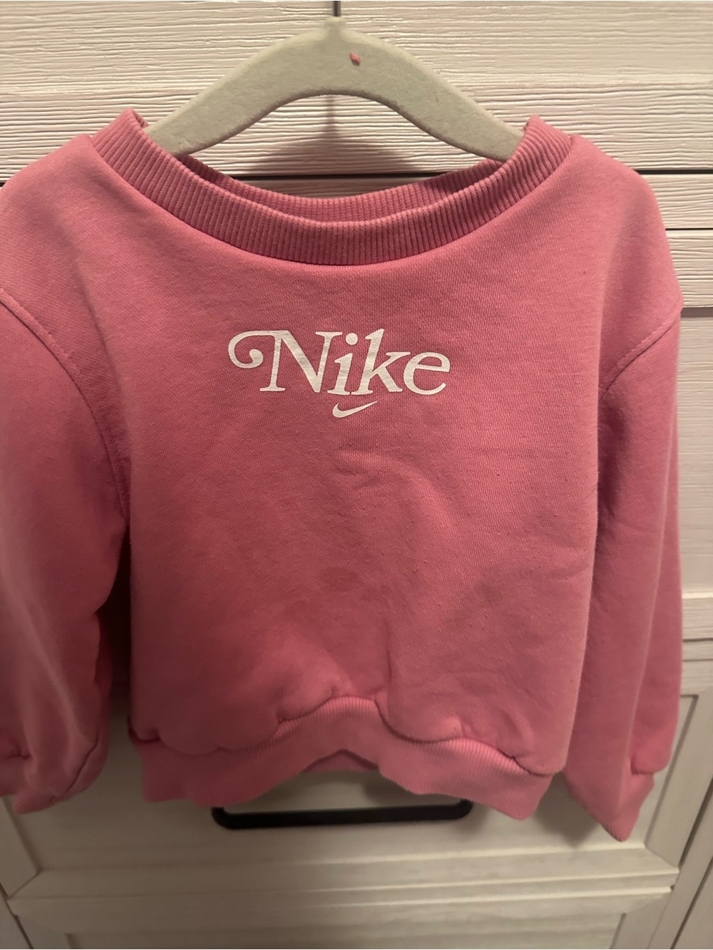 Nike Pink Youth Crewneck with White Script Logo